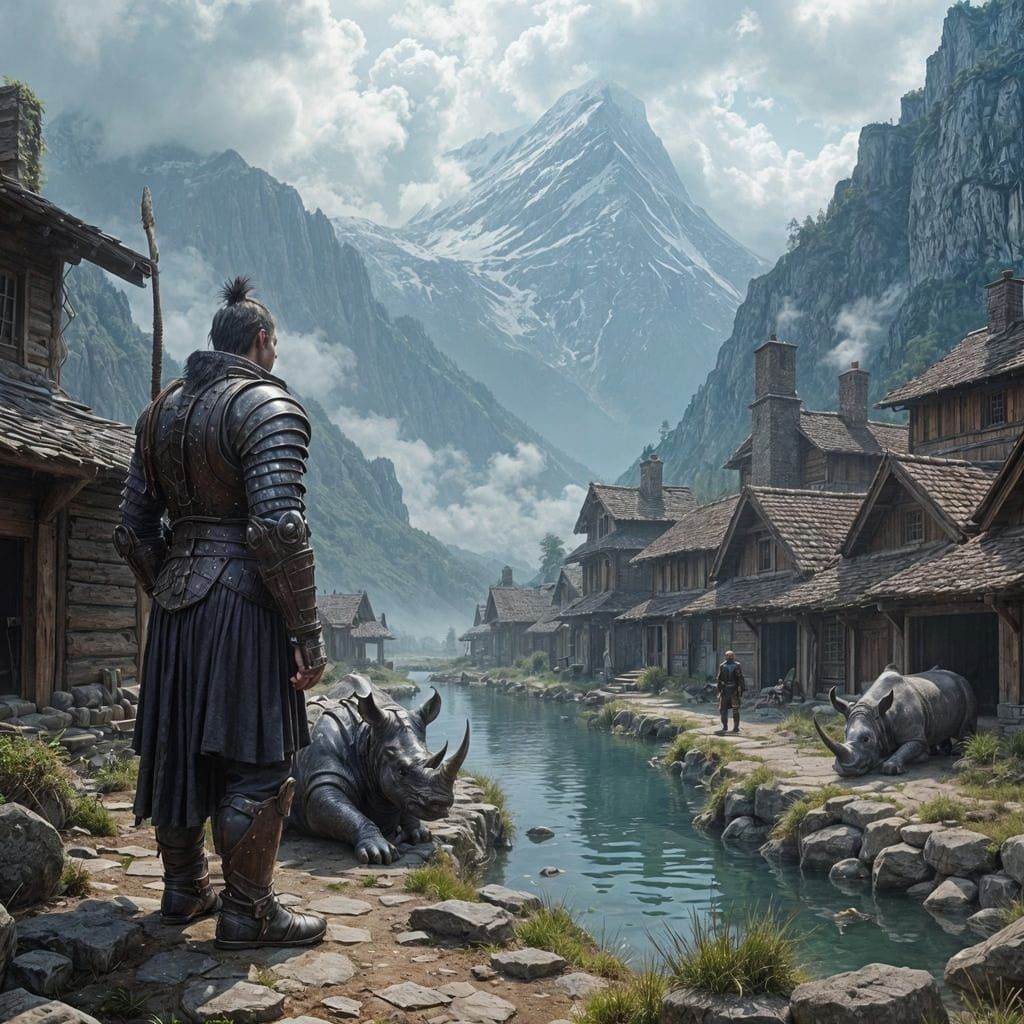 Mountain Village of Half-Giant Warriors