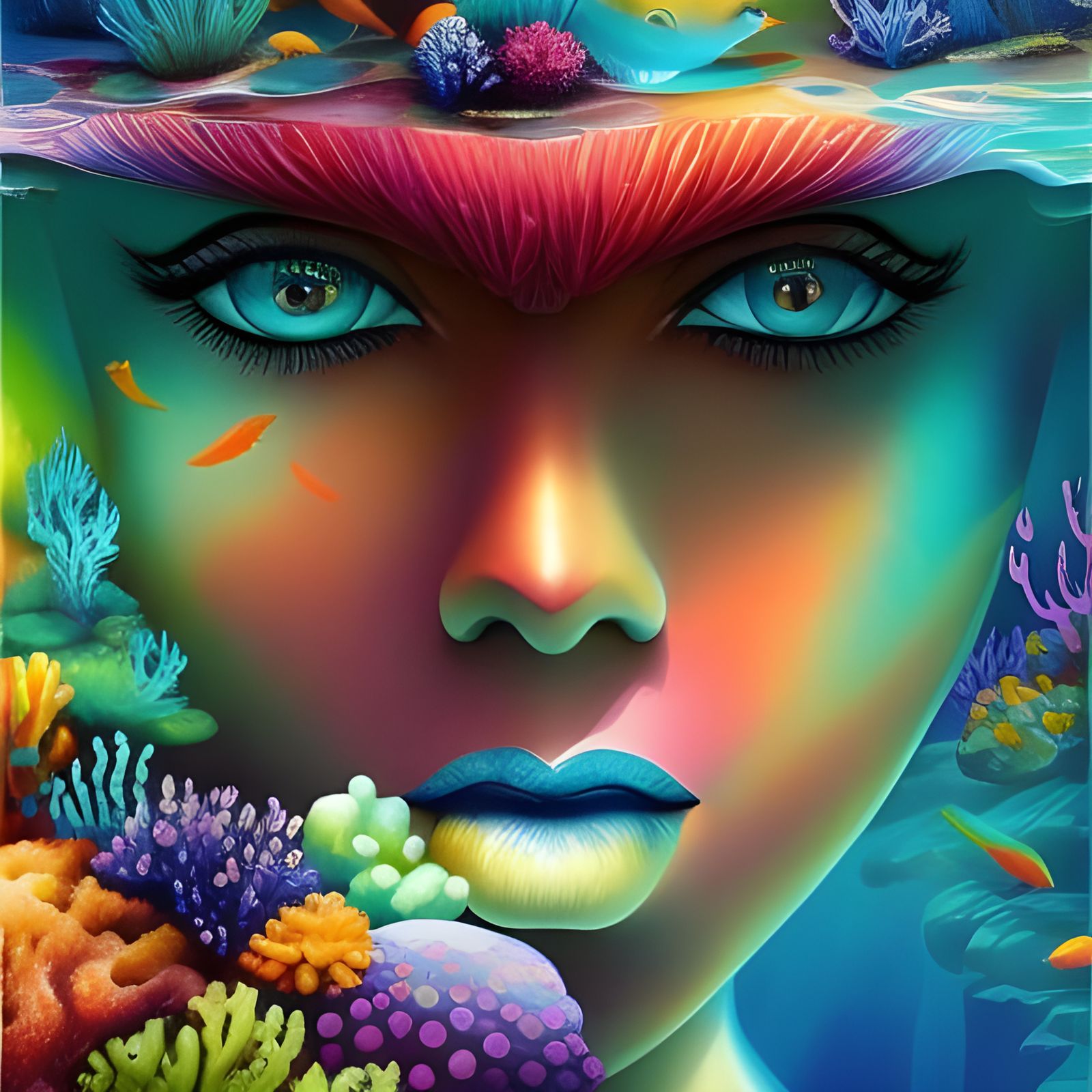 Underwater Fantasy Ruins with Sea Life