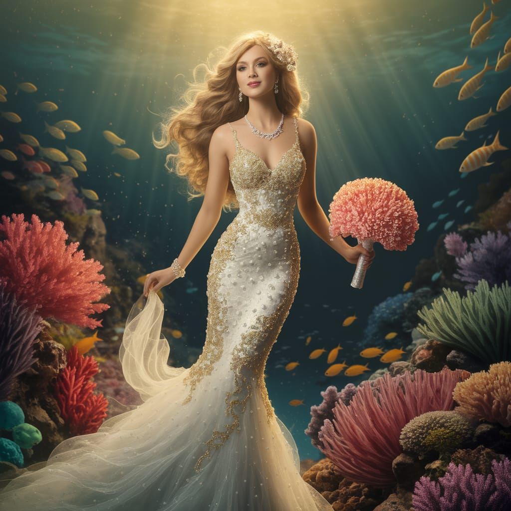 Enchanted Mermaid in Lavish Underwater Wedding