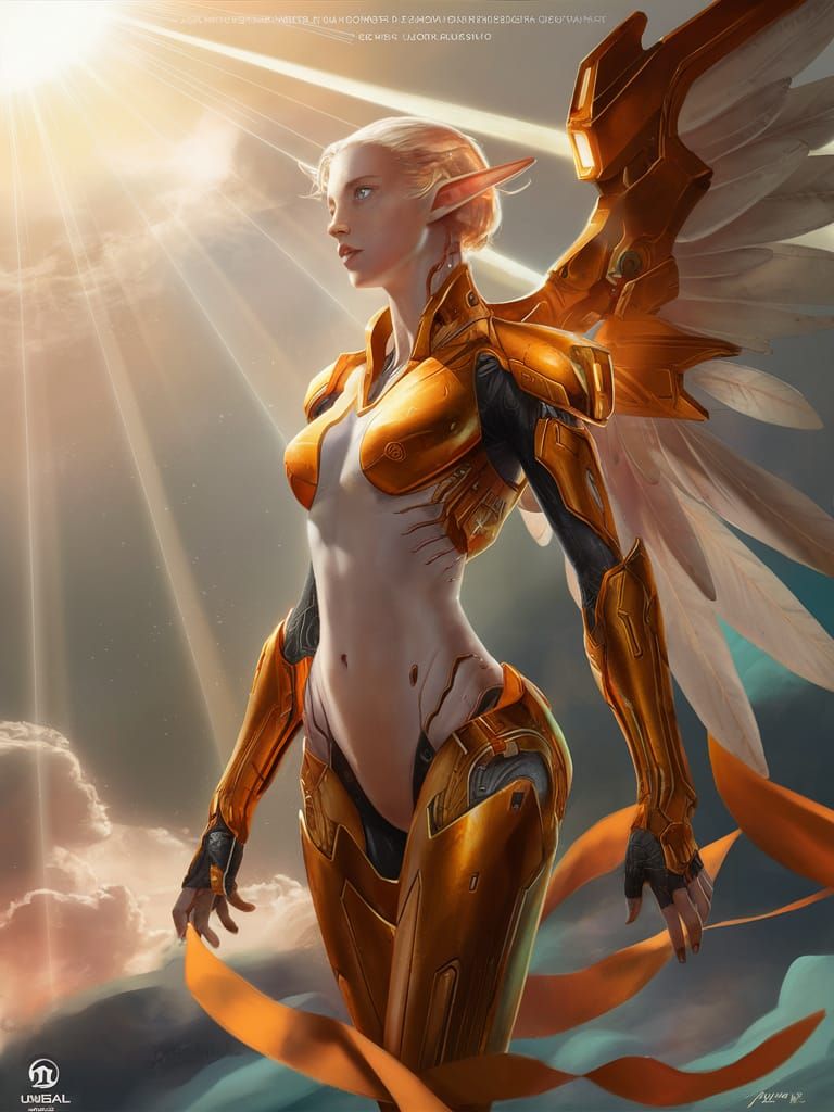 Divine Warrior Elf in Golden Armor