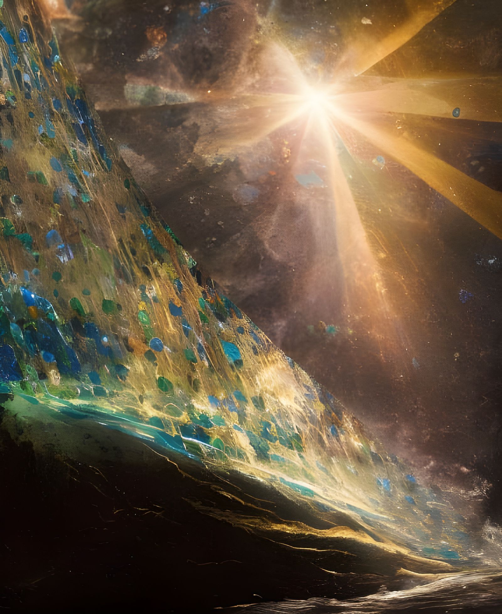 Precious Stone Inlay Saying Good Night World