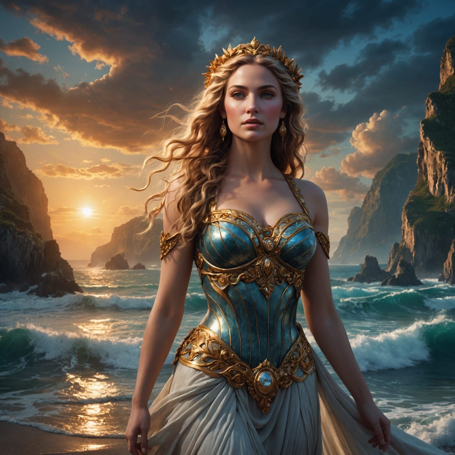 Aphrodite: Goddess of Love in Digital Matte Painting