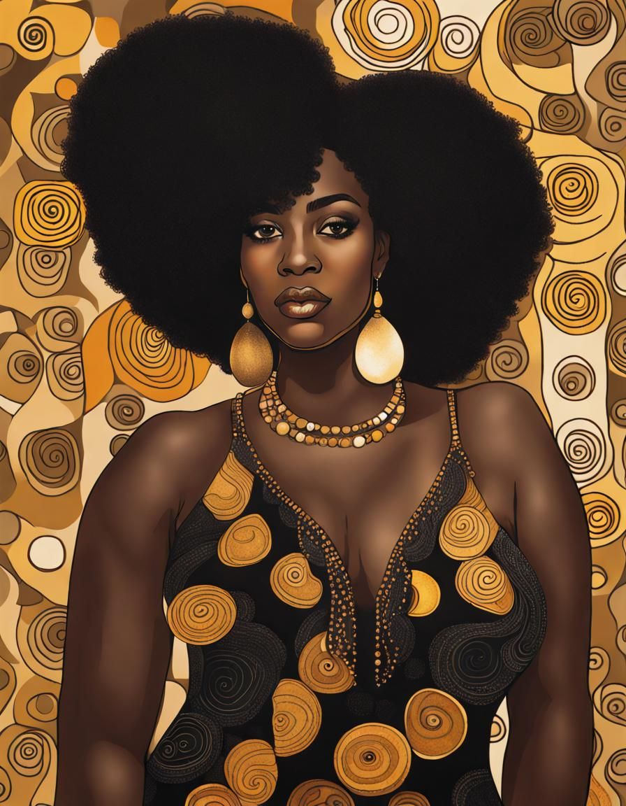 Black Women in Decorative Art Style