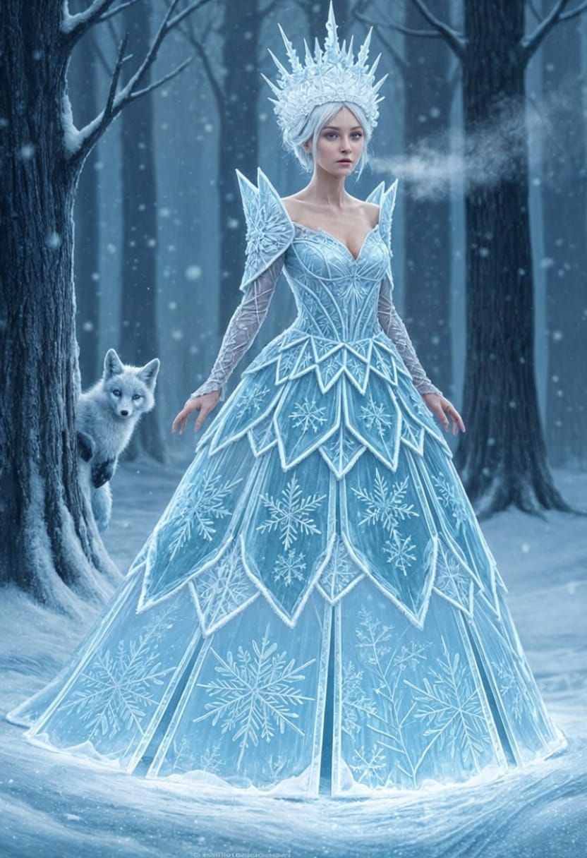 Elegant Blue Stained Glass Dress