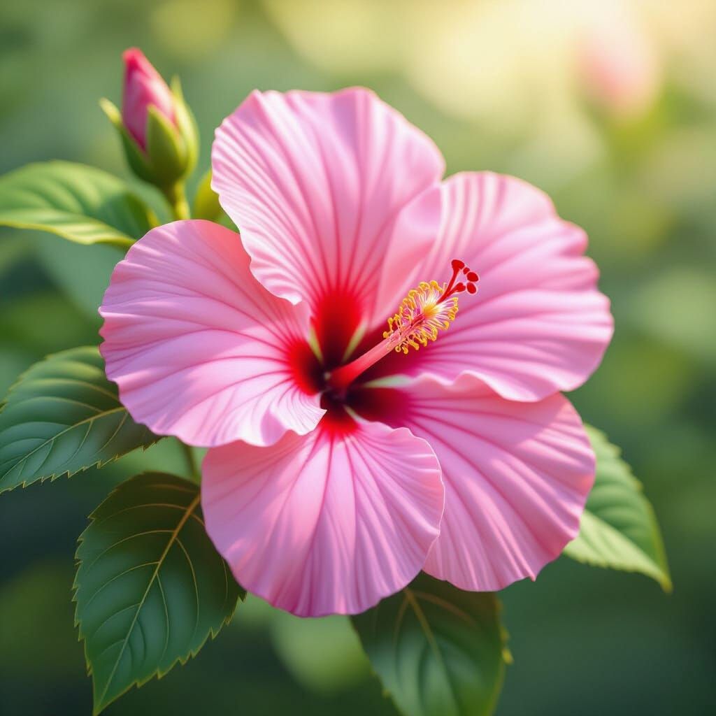 Hyperrealistic Tropical Hibiscus Flower with Vivid Colors