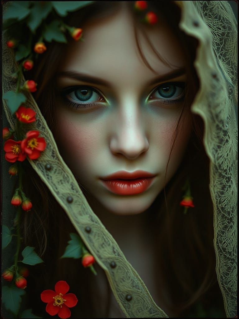 Gothic Beauty in Haunting Bloom