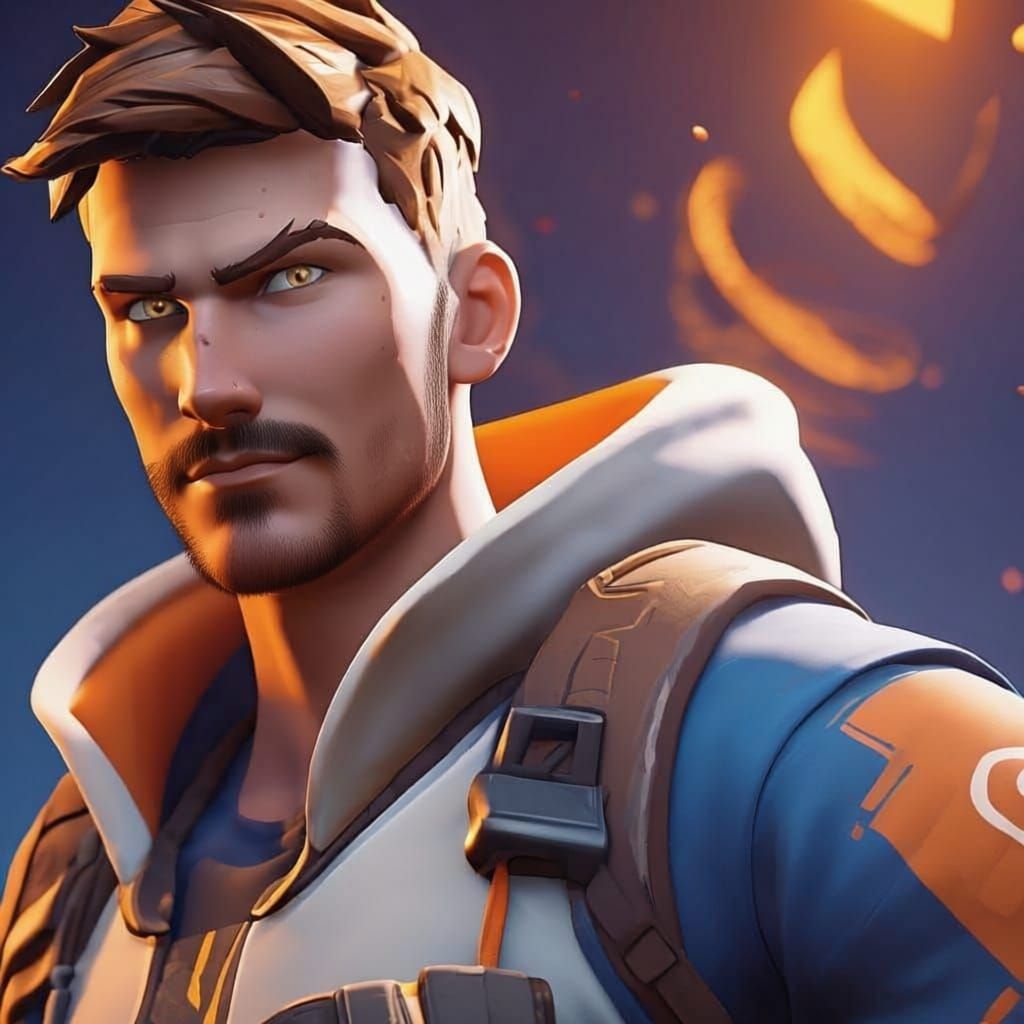 Fortnite Style Character: Young Man with Brown Hair