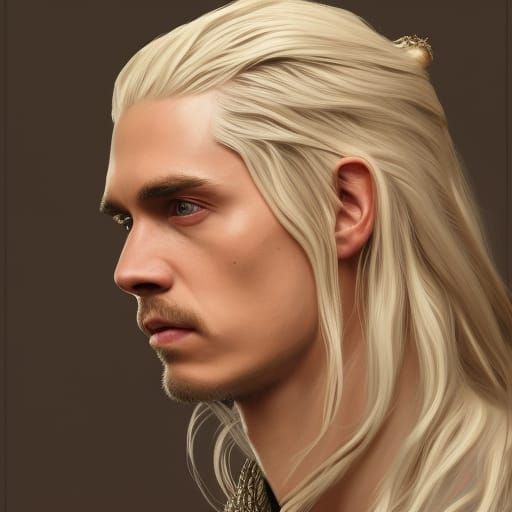 King Viserys Targaryen Portrait in Hyperdetailed Style