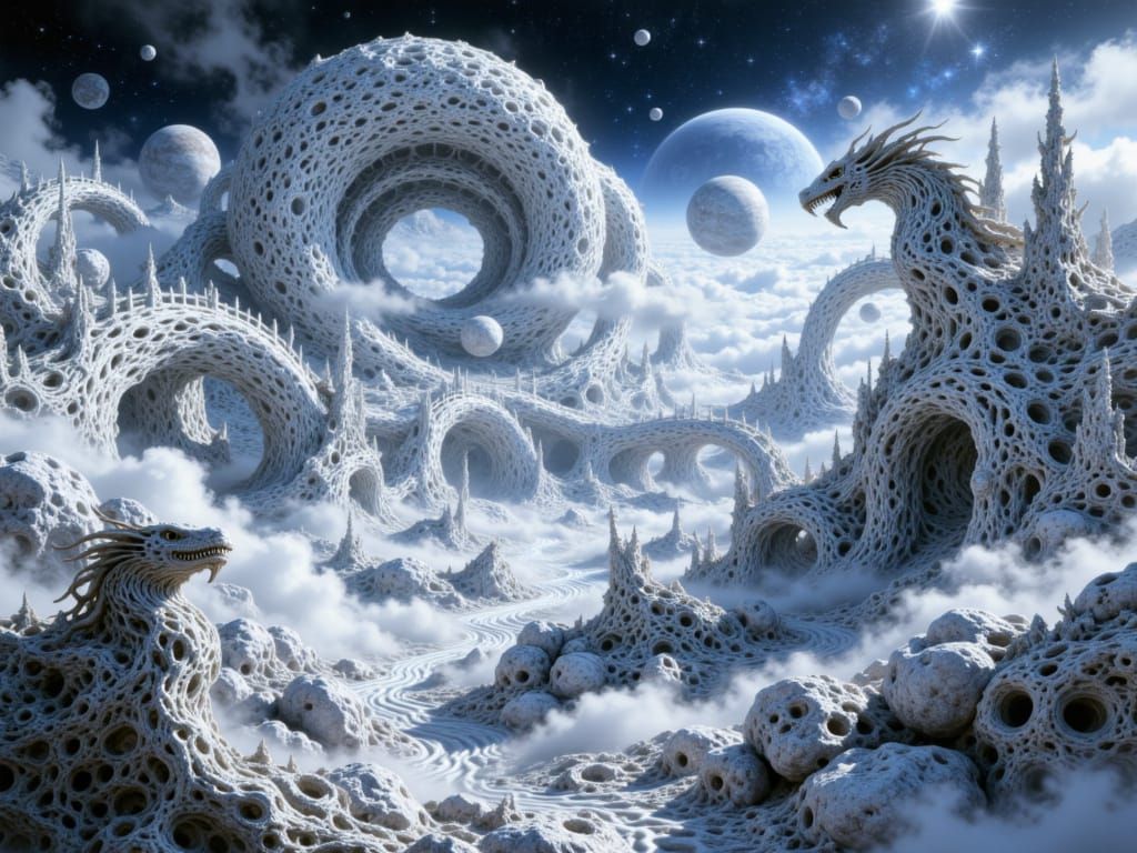 alien landscape with fractal structures