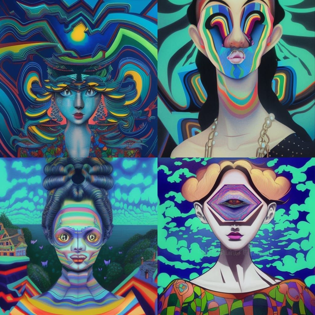 Surreal Victorian Village on Cliffside in Maximalist Style