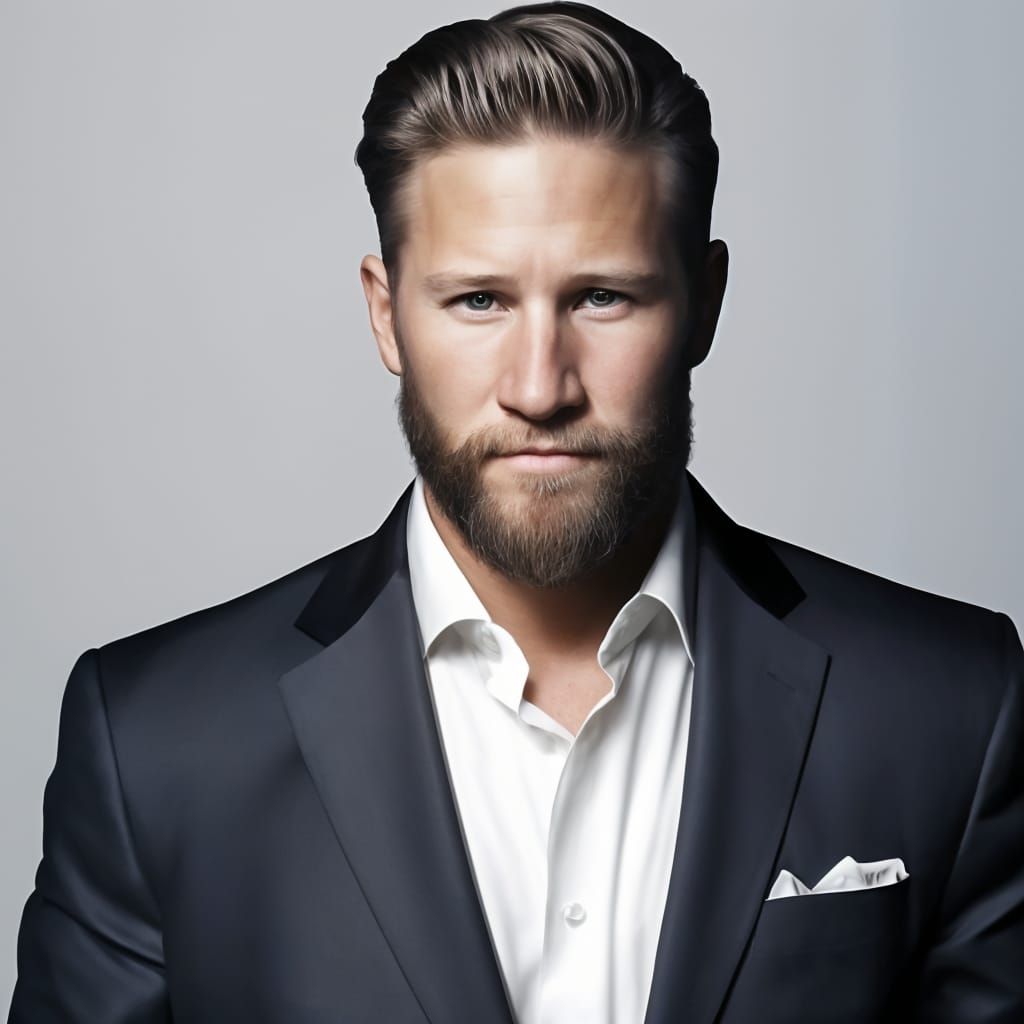 Professional Portrait of Bearded Man in Suit