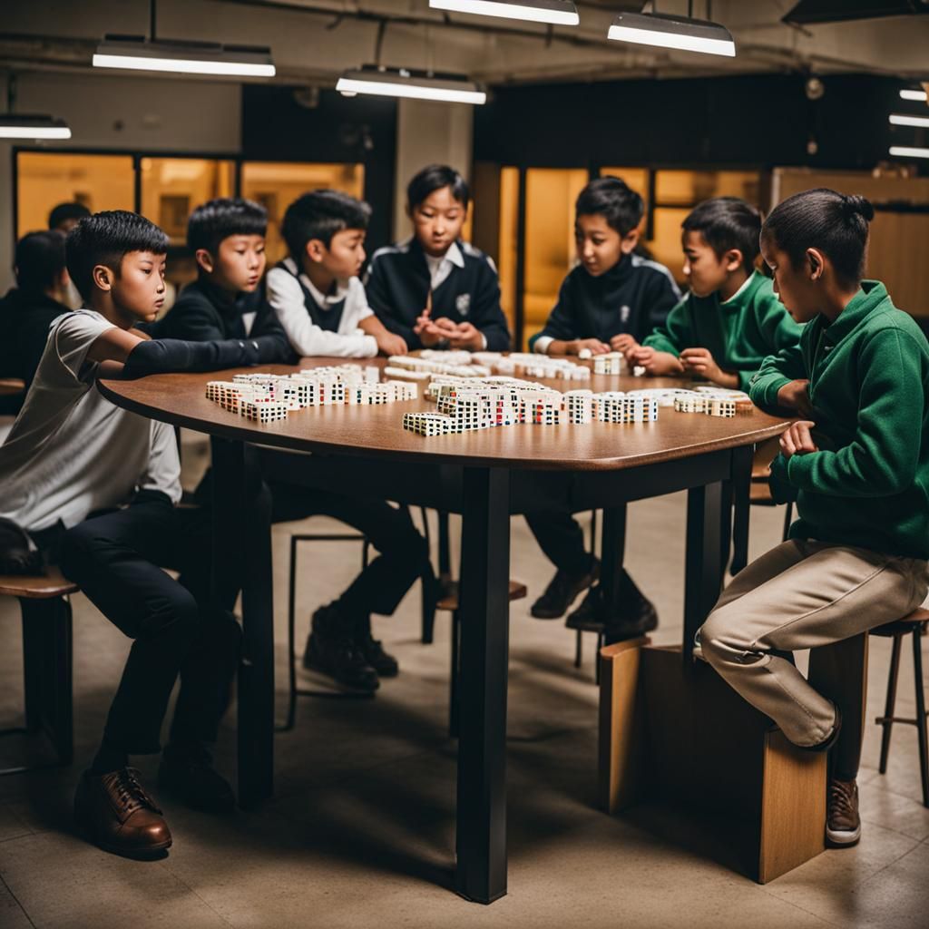 Domino Game in the Canteen