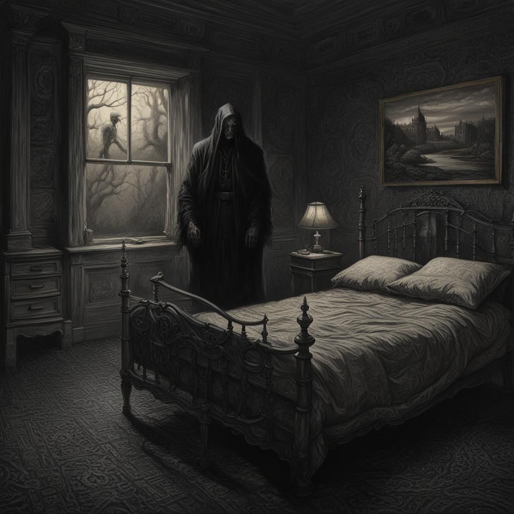 Sinister Pale Figure Stares in the Dark