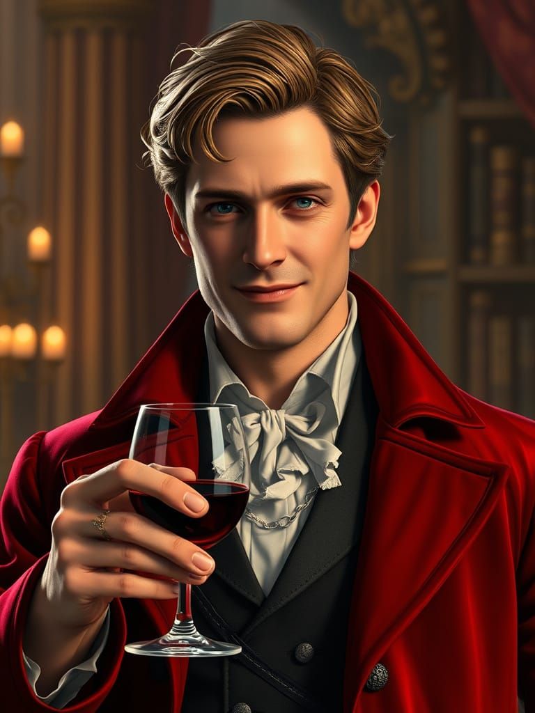 Elegant Gentleman of 1814 in Velvet Coat