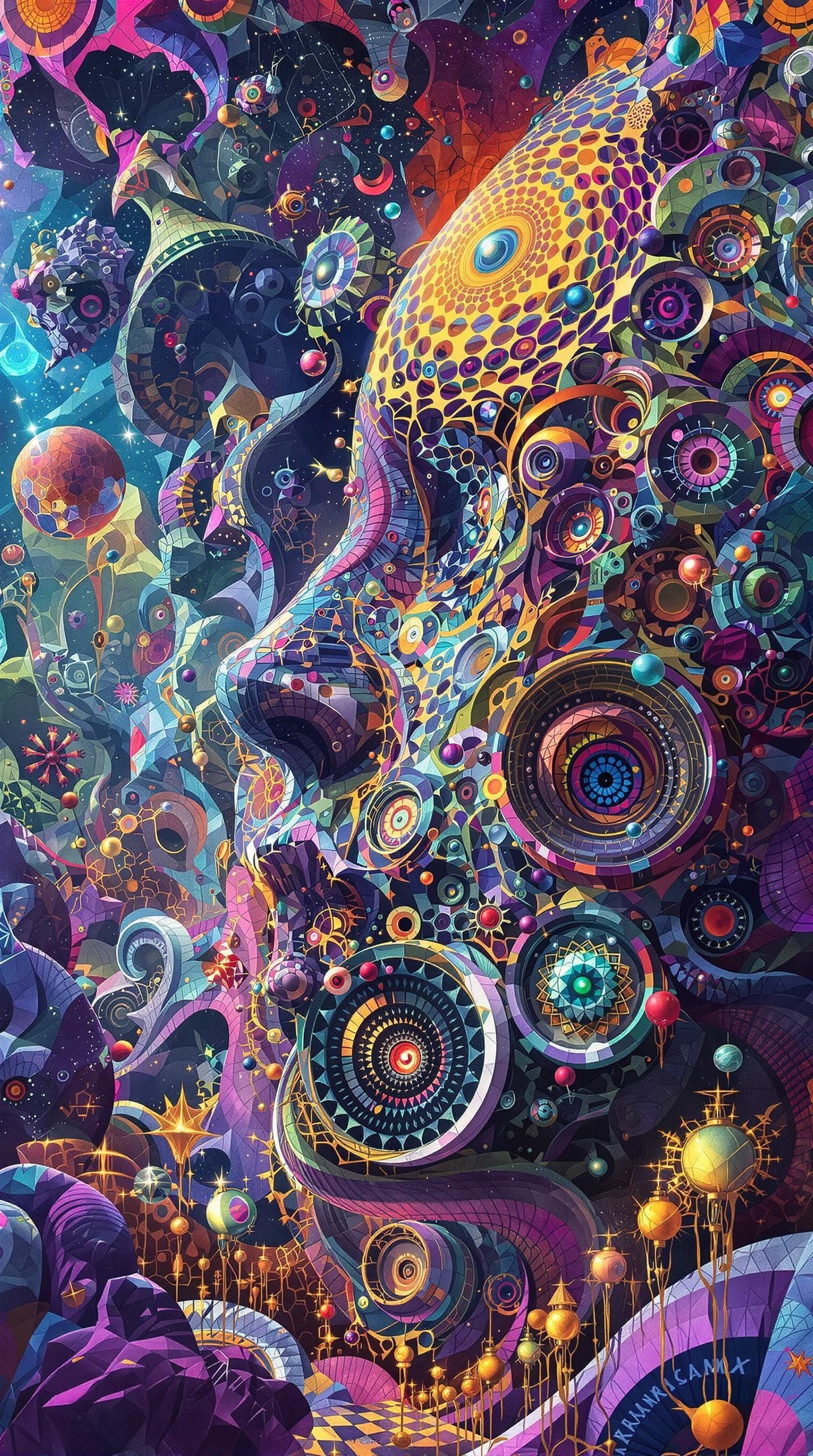Psychedelic DMT Entity in Surreal 3D Geometry