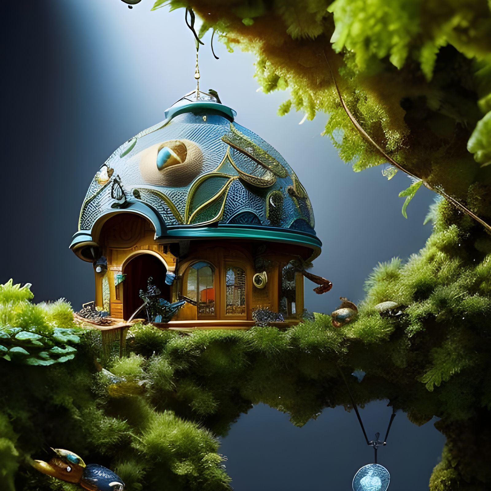 Ornate Frog House in a Bubble
