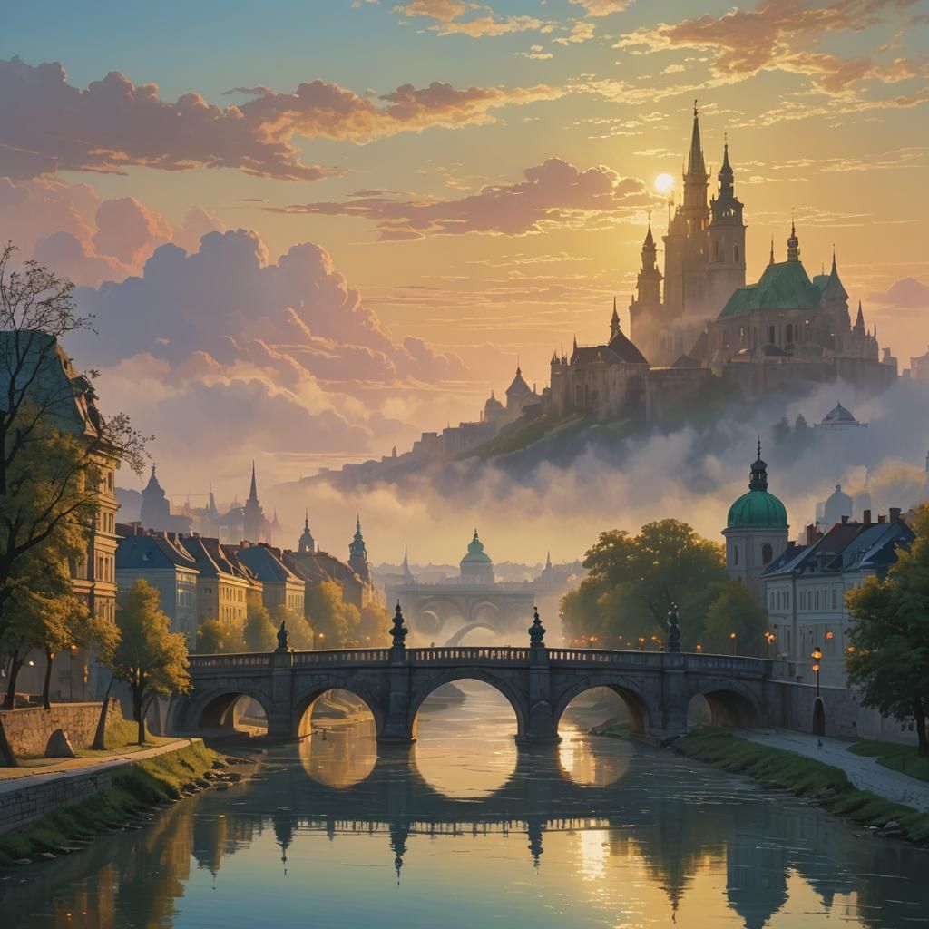 Vienna Sunrise: Dreamscape Matte Painting