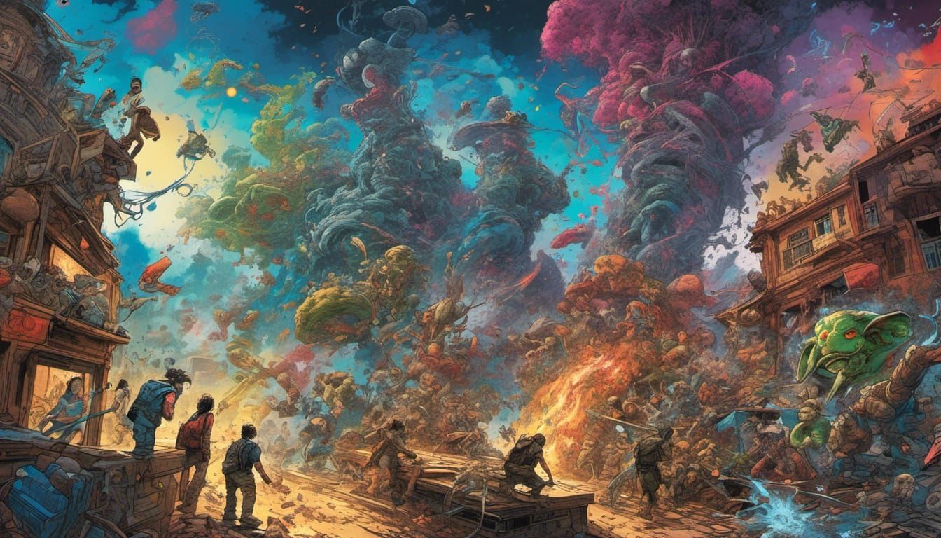 Video Game Character Mashup in Greg Rutkowski Style