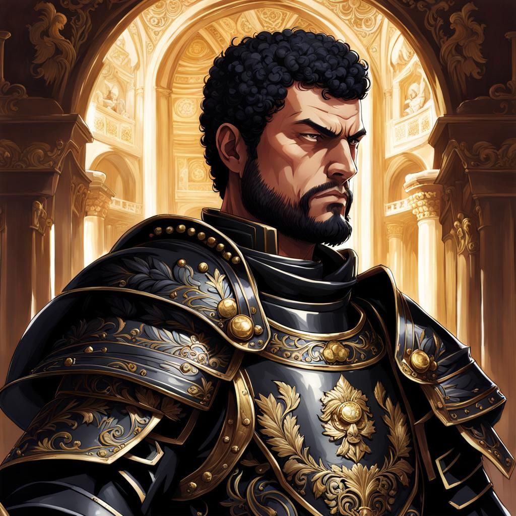 Emperor Caracalla as Blackguard Knight in Anime Style