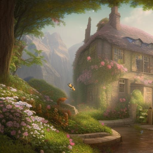 Fantastical Detailed Matte Painting in Deep Color