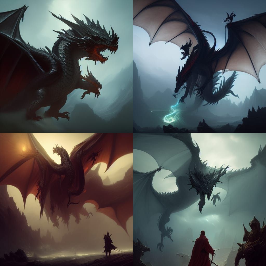 Dream Realm Dragon King: Hyperdetailed Dark Fantasy Art