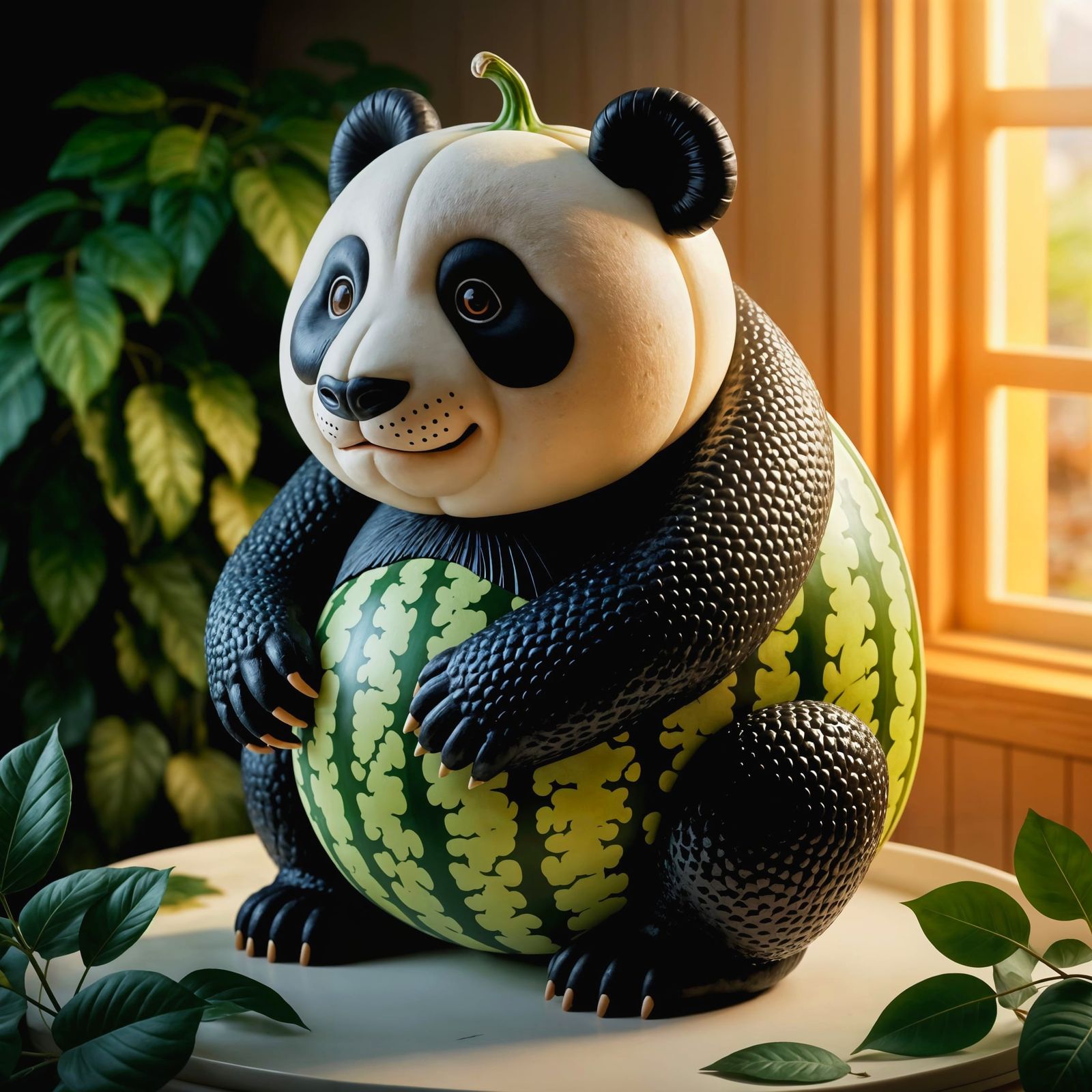 Watermelon Panda: A Fruit Carving Masterpiece