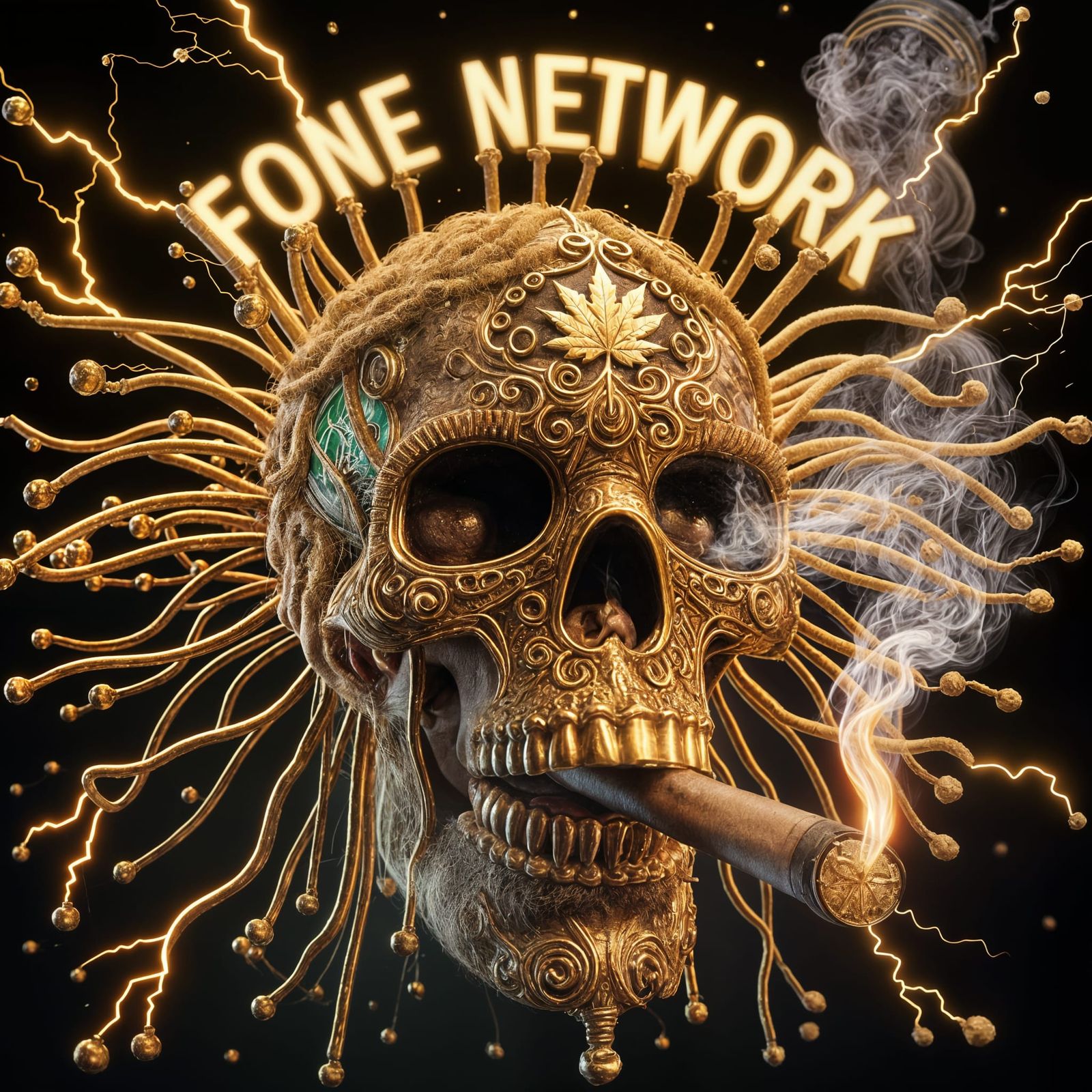 Rastafari Gold Skull Adorns FONE Network Logo with Electric ...
