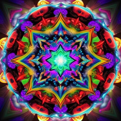 Kaleidoscopic Heart in Abstract Fractal Design