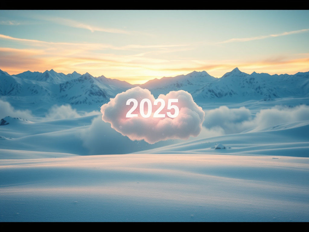 Ethereal 2025 Emerges from Cloud in Snowy Landscape