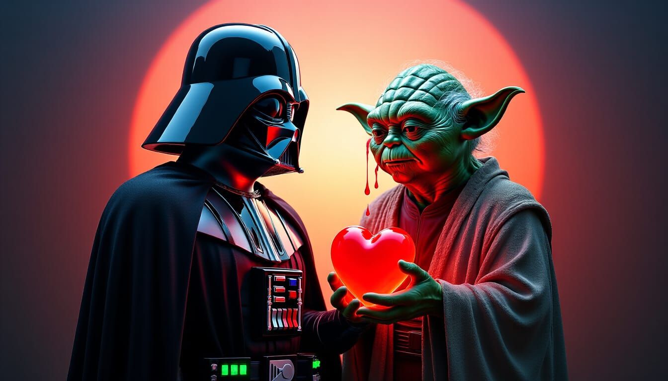 Darth Vader and Yoda: Surreal Double Exposure