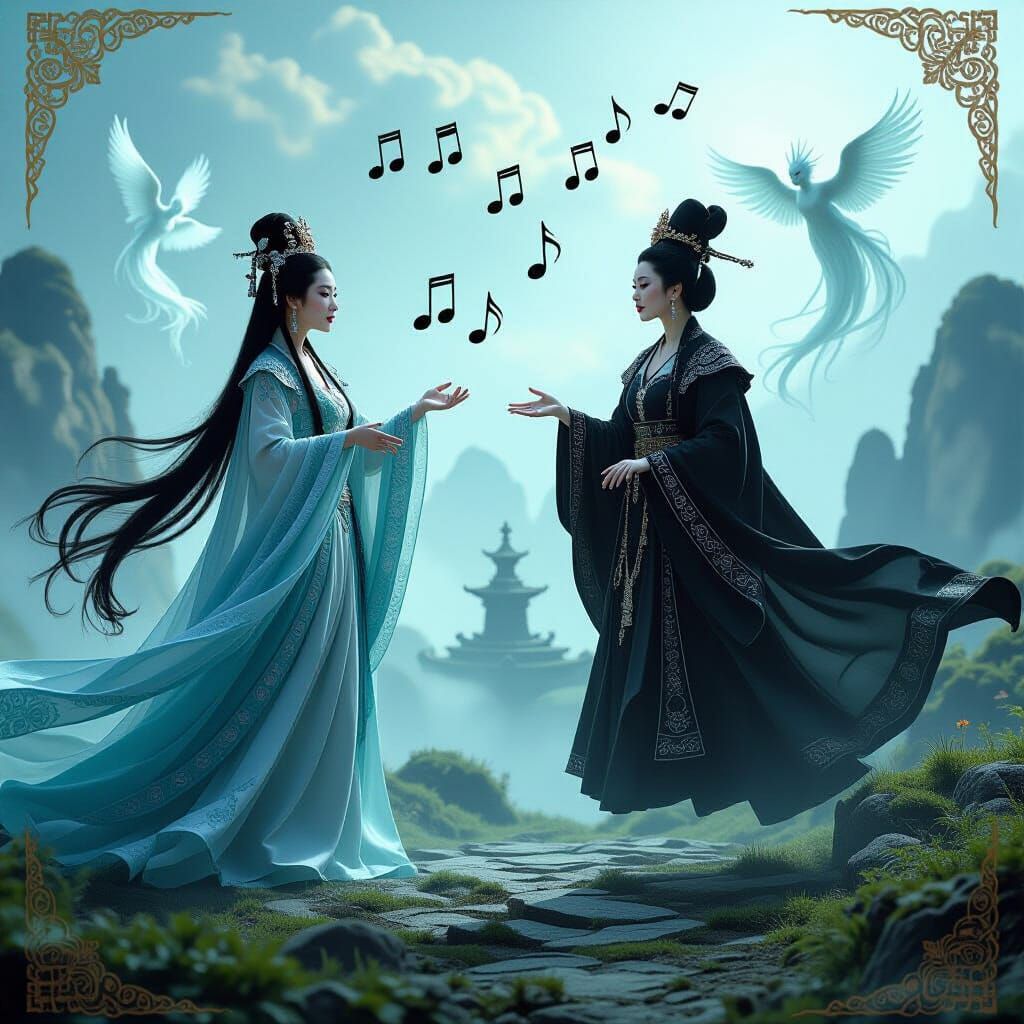 Ethereal Chinese Princess & Empress Duel in Celestial Meadow...