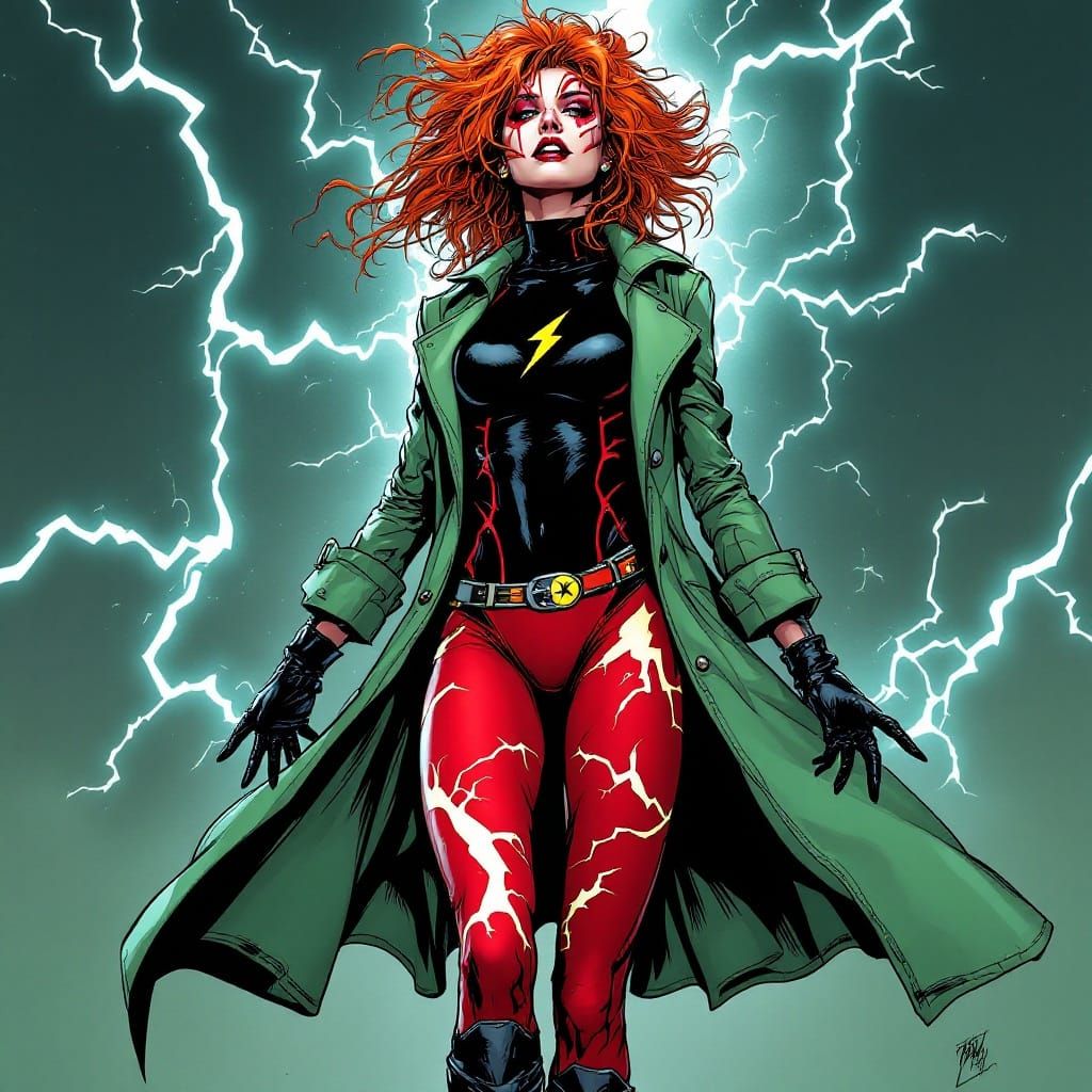 Electric Goddess in Cyberpunk Style