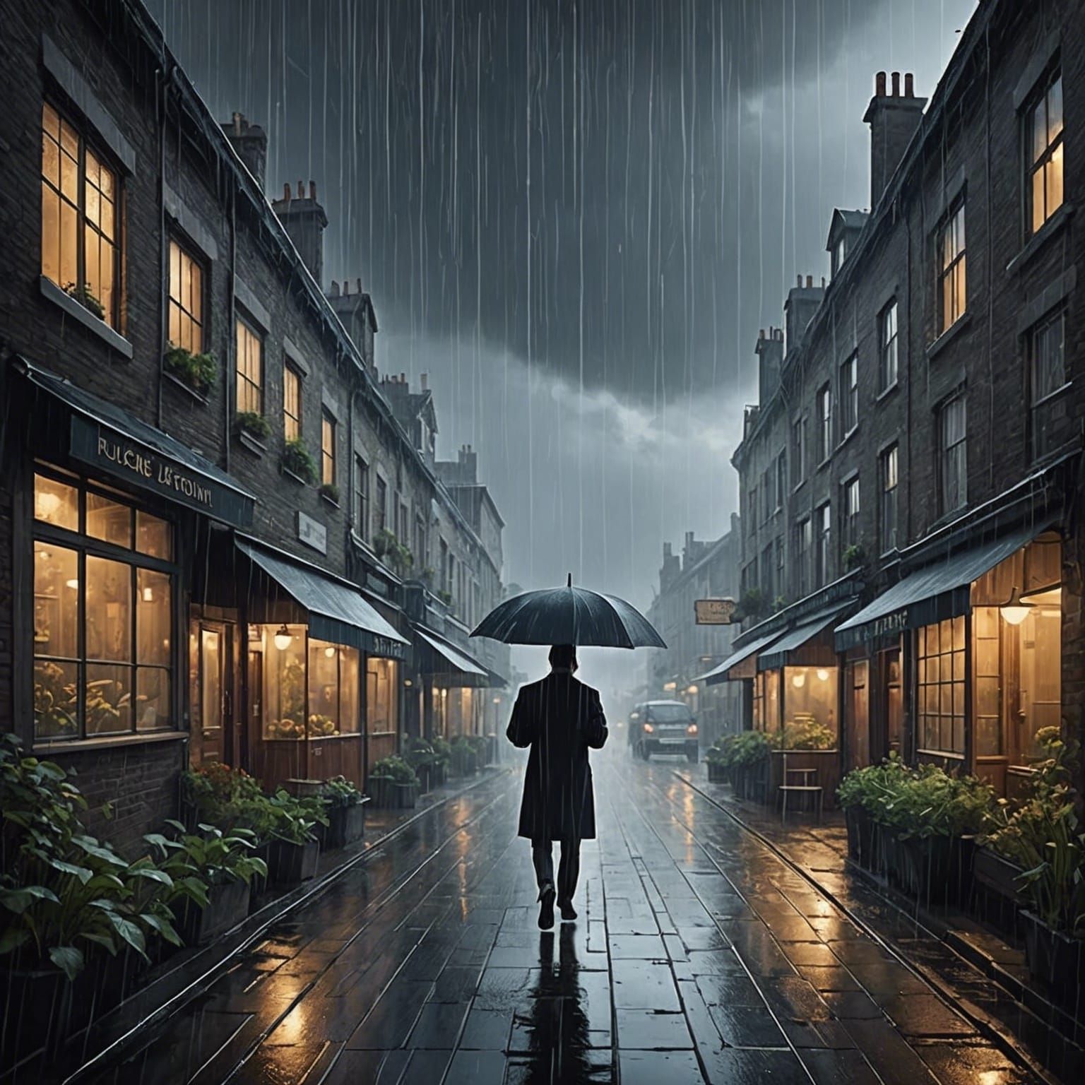 Abstract 'Rain Rain Go Away' in a Surreal Style