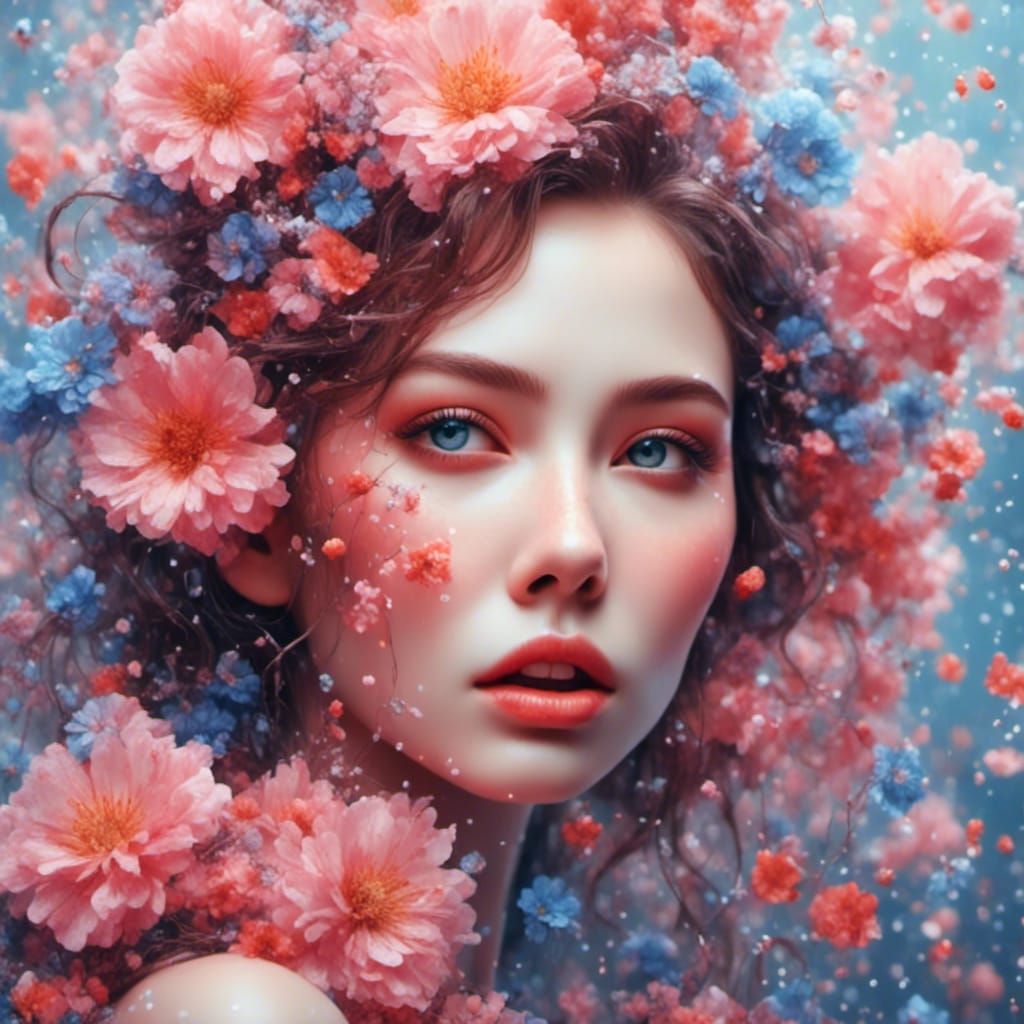 Hyperrealistic Pastel Portrait of Plus-Size Woman