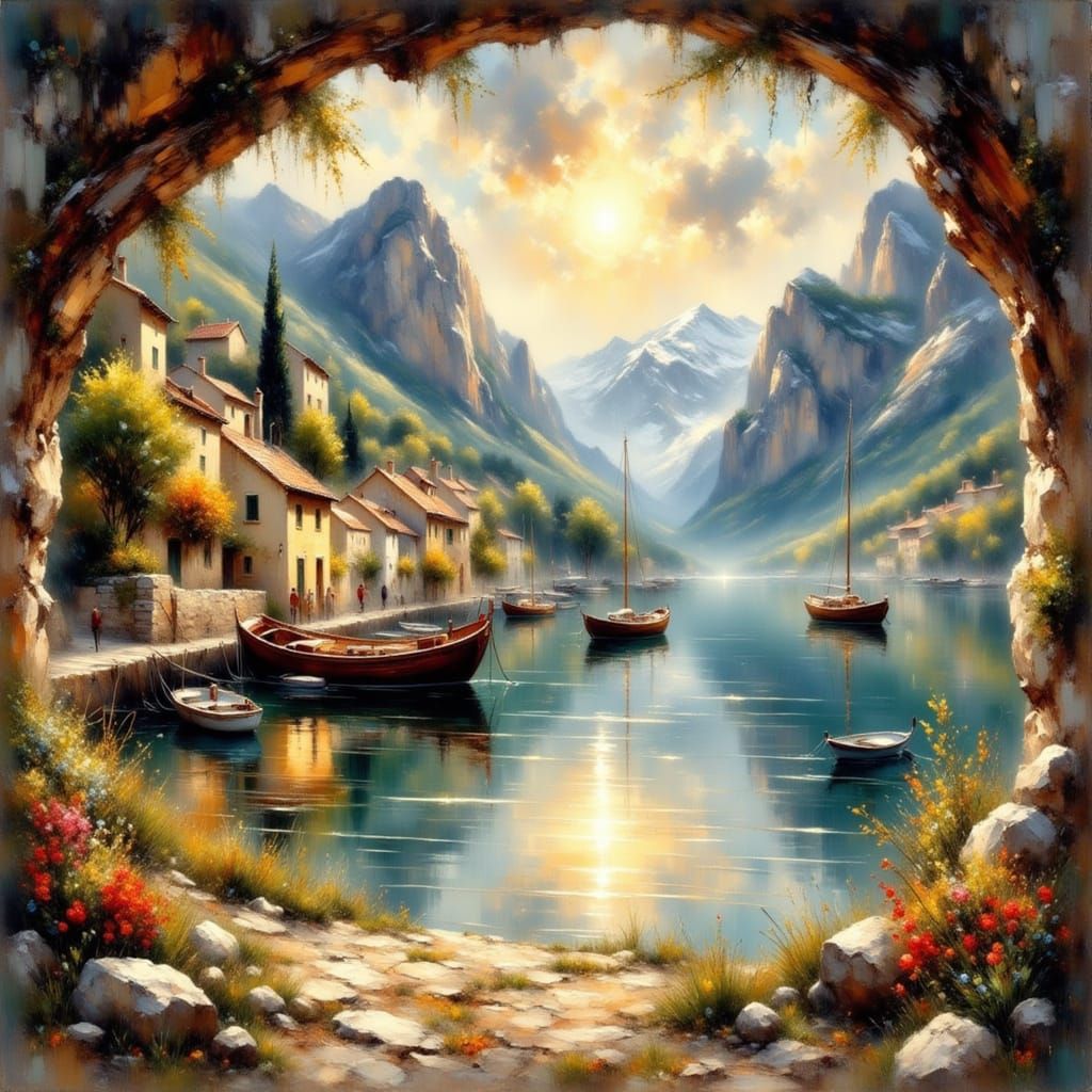 Impressionist Landscape: Marble Cave to Quaint Harbor