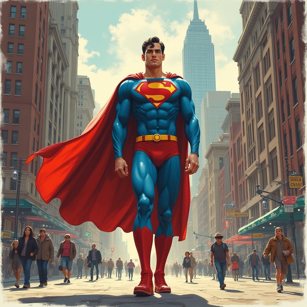 Superman in Metropolis: Classic Comic Book Style
