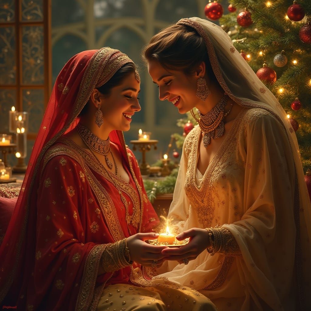 Arabian Sultanas Celebrate Christmas in Pre-Raphaelite Style