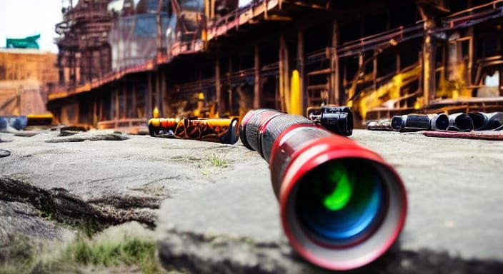 Surrealistic Pipe Dystopia in High Contrast Color