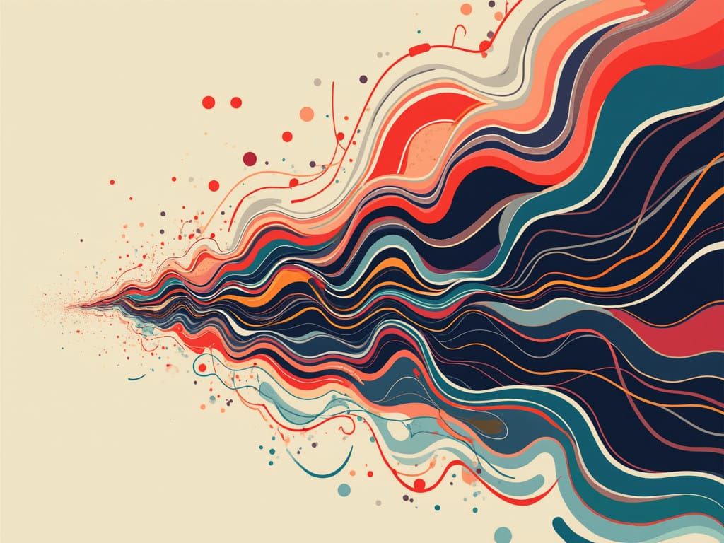 Surreal Flowchart Waves Unite in Harmony