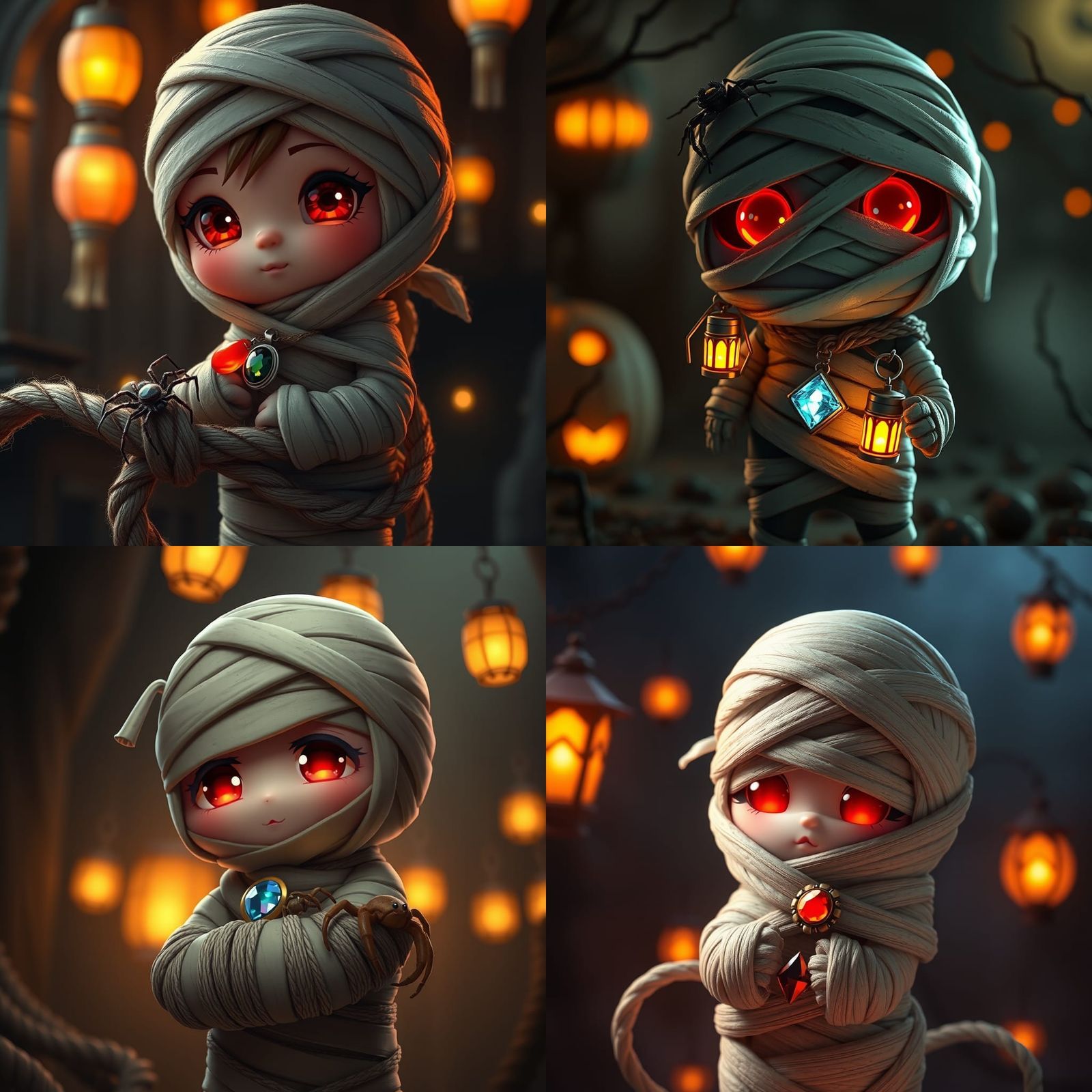 Chibi Mummy Game Icon in Anime Kawaii Style