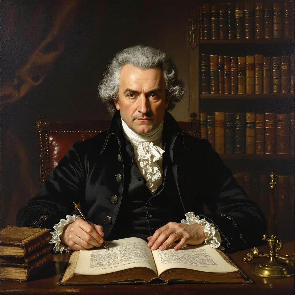 Marquis de Sade in His Study, Rembrandt-Style Portrait