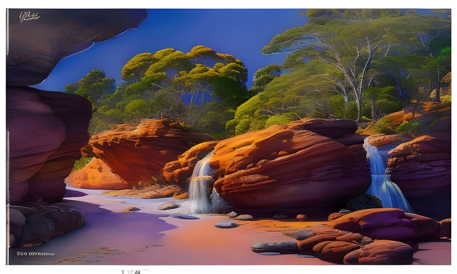 Koonalda Cave Aboriginal Art with Iridescent Highlights