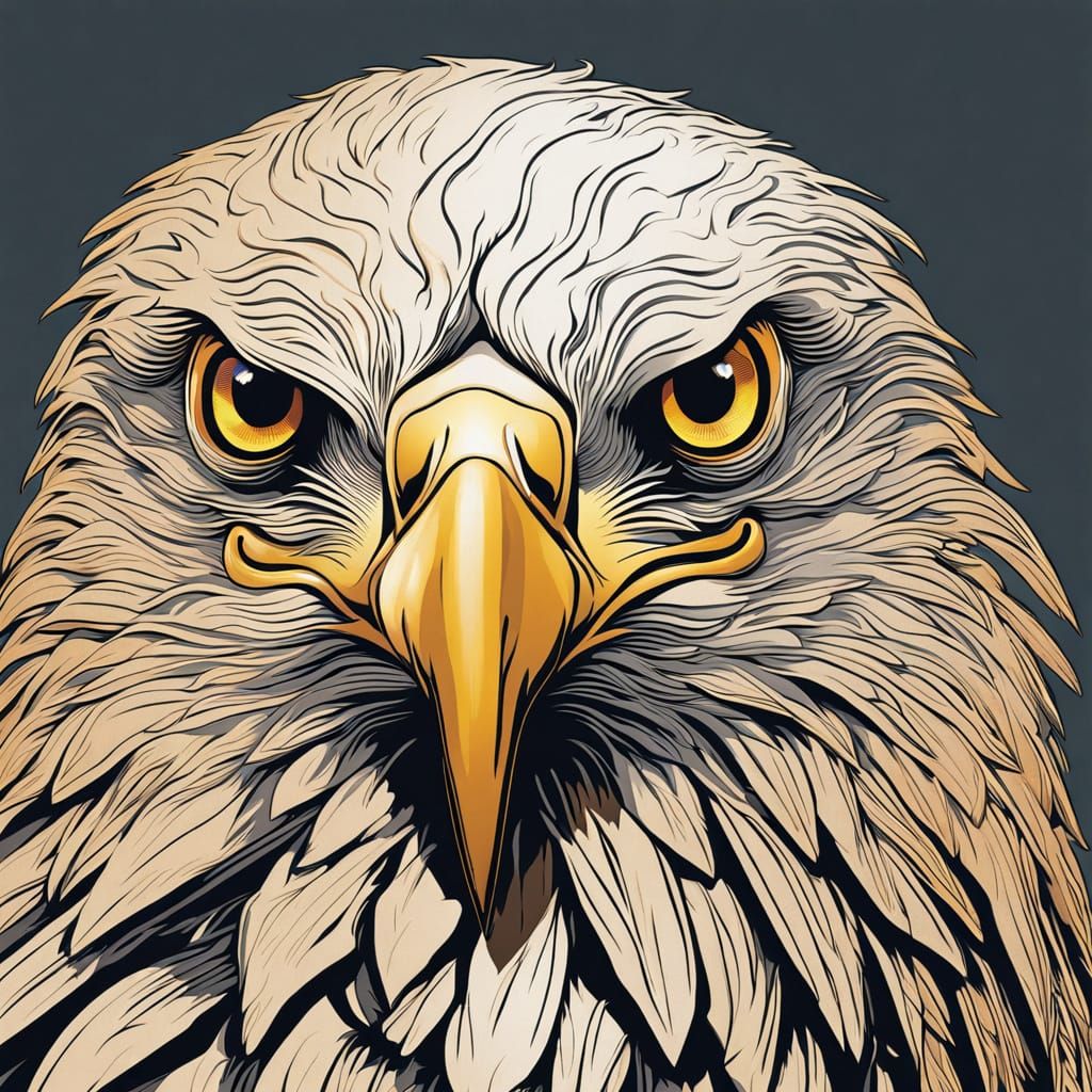 Majestic Eagle Portrait in Dramatic Golden Light