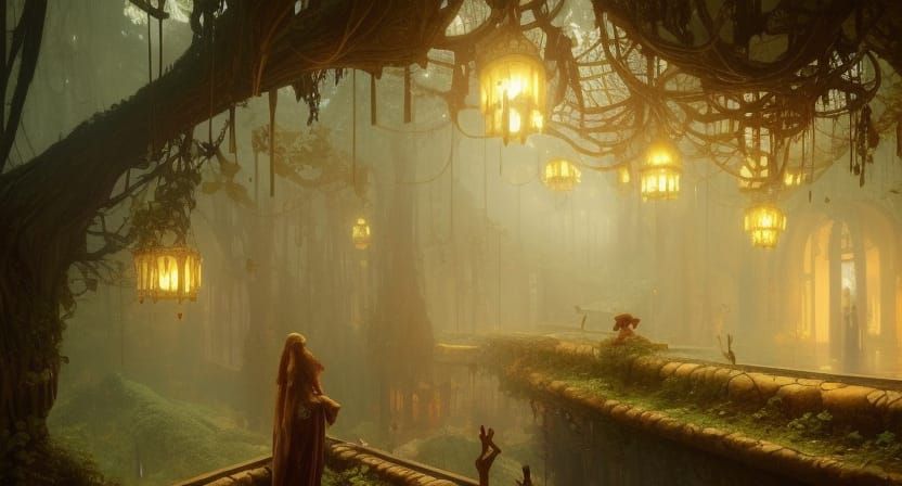 Mushroom Inn Dark Fantasy Concept Art