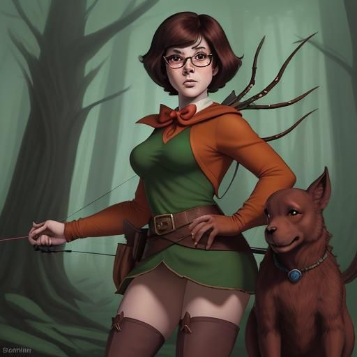 Velma Dinkley as Fantasy Ranger with Scooby-Doo