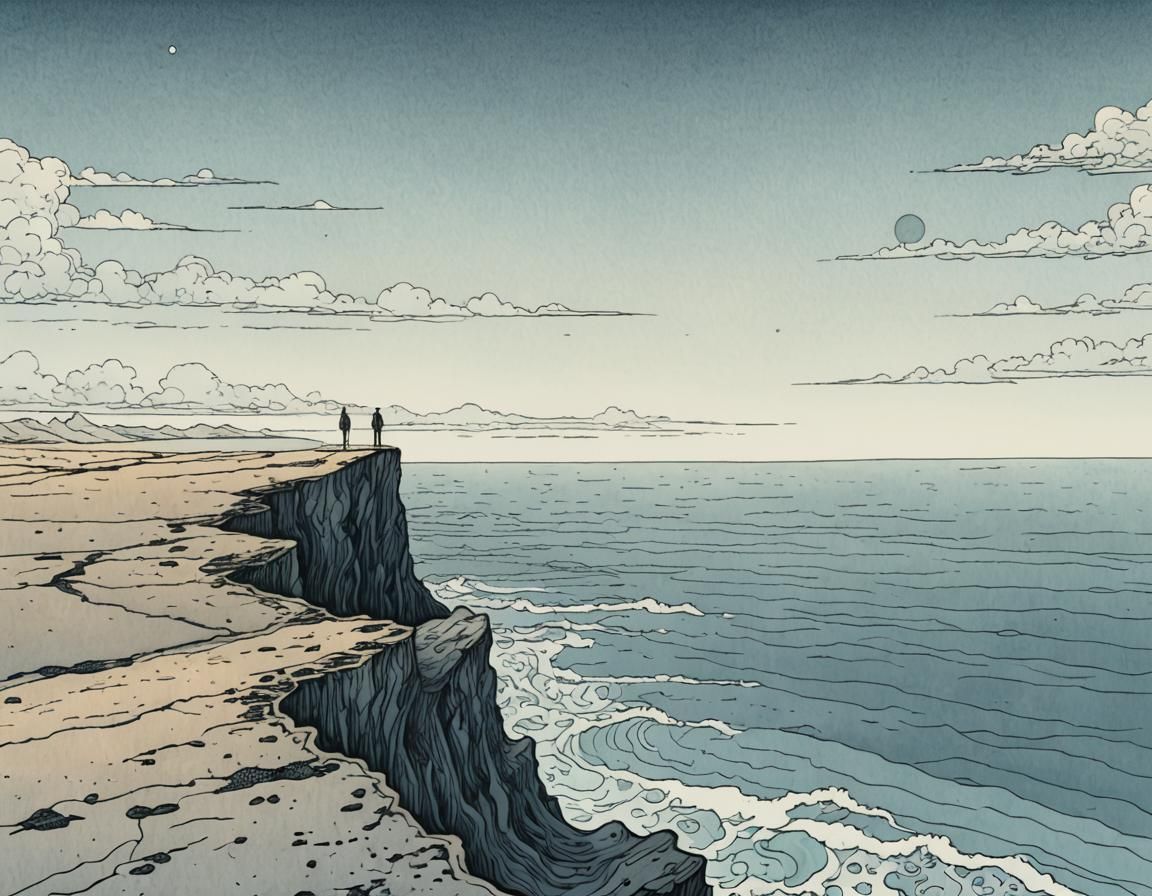 Vast Surreal Space with Lonely Walker