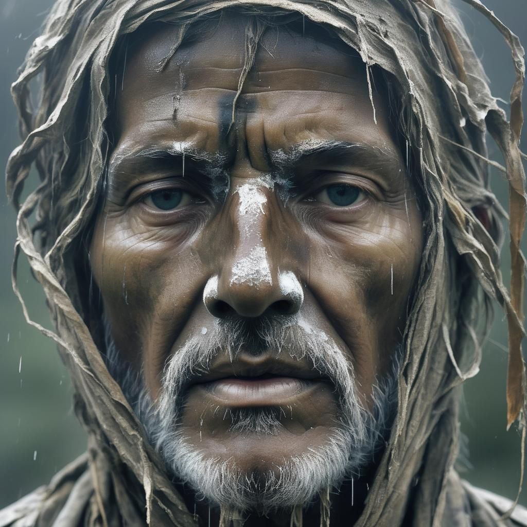 Ethereal Blind Face in a Surreal Composition