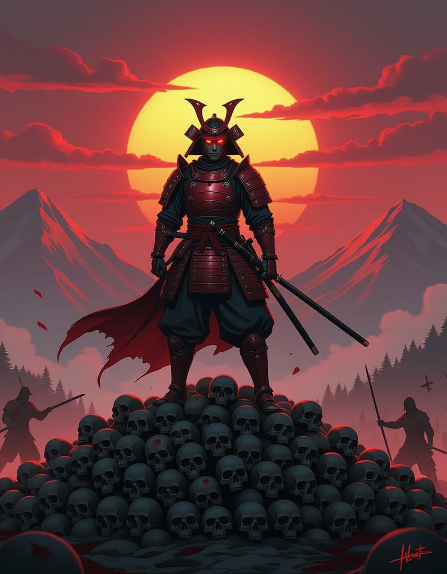 Crimson Samurai on Skull Mountain: Dark Fantasy RPG Cover