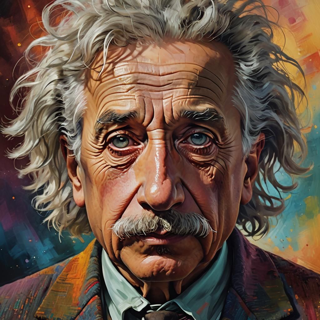 Albert Einstein in Thought: Hyperrealistic Concept Art