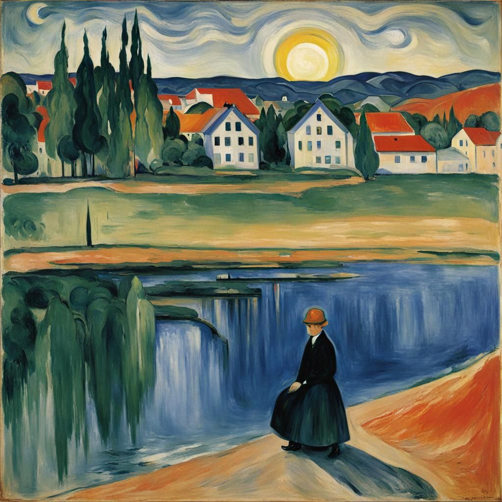 Expressionist Landscape Inspired by Edvard Munch